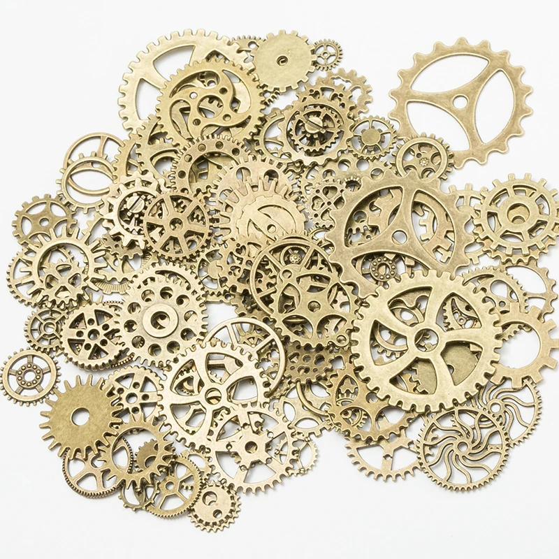 20/40pcs 8-12mm Metal Mixed Mini Clock Gear Charms Beads Handmade DIY for Bracelet Pendant Crafts Jewelry Making Findings