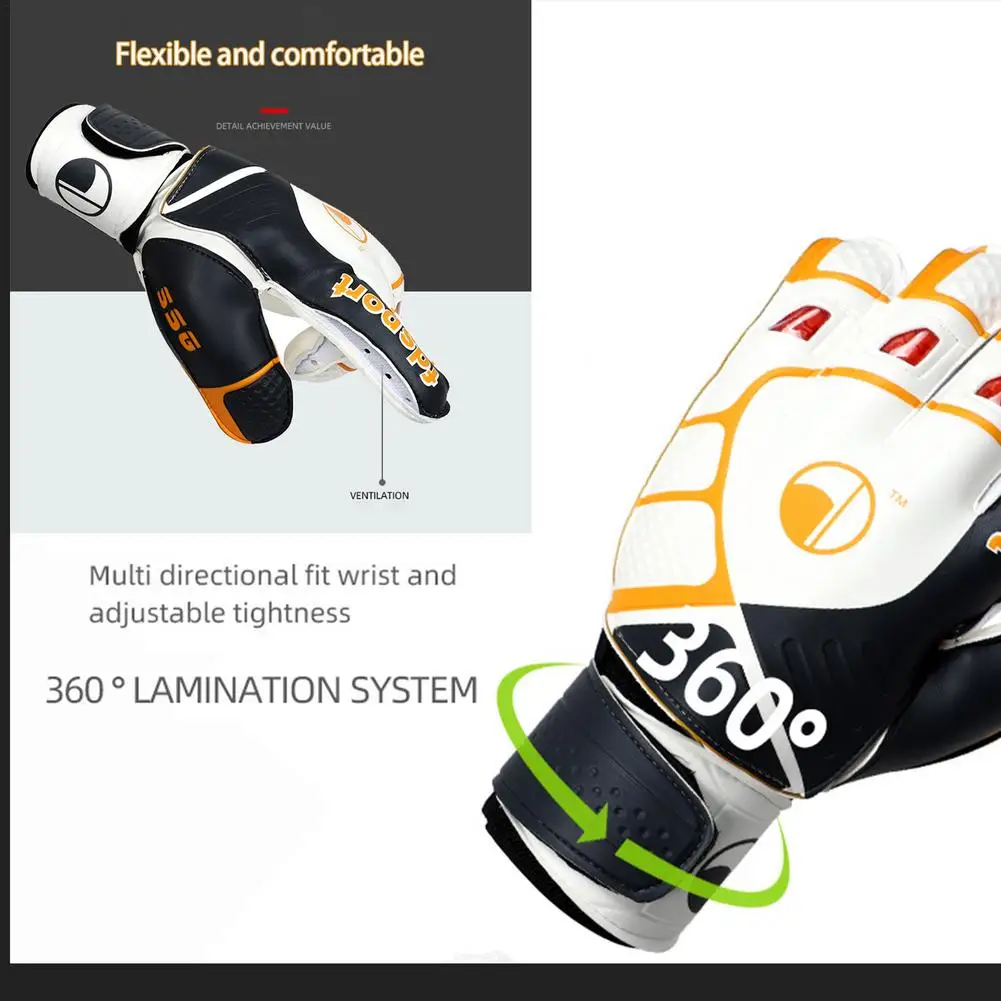 Goalkeeper Goalie Futebol Luvas-Kids & Youth Futebol Goal Keeper Luvas Com Em Relevo Anti-Slip Látex Palm E Soft PU Mão B