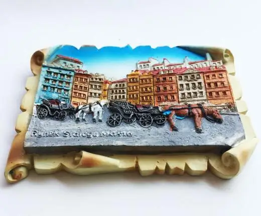 Creative fridge magnet paste,Old Town Market Square in Warsaw, Poland decoration crafts