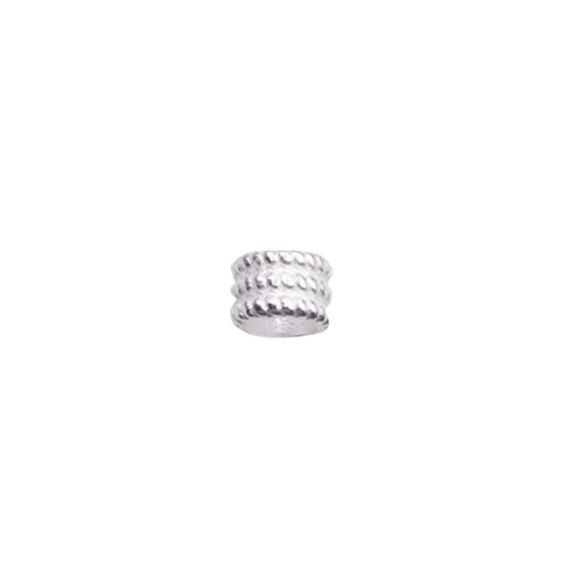 2pcs/lot 925 Sterling Silver Screw Pattern Round Beads 5mm Big Hole Woven Location Spacer Beads DIY Jewelry S925 Silver Findings