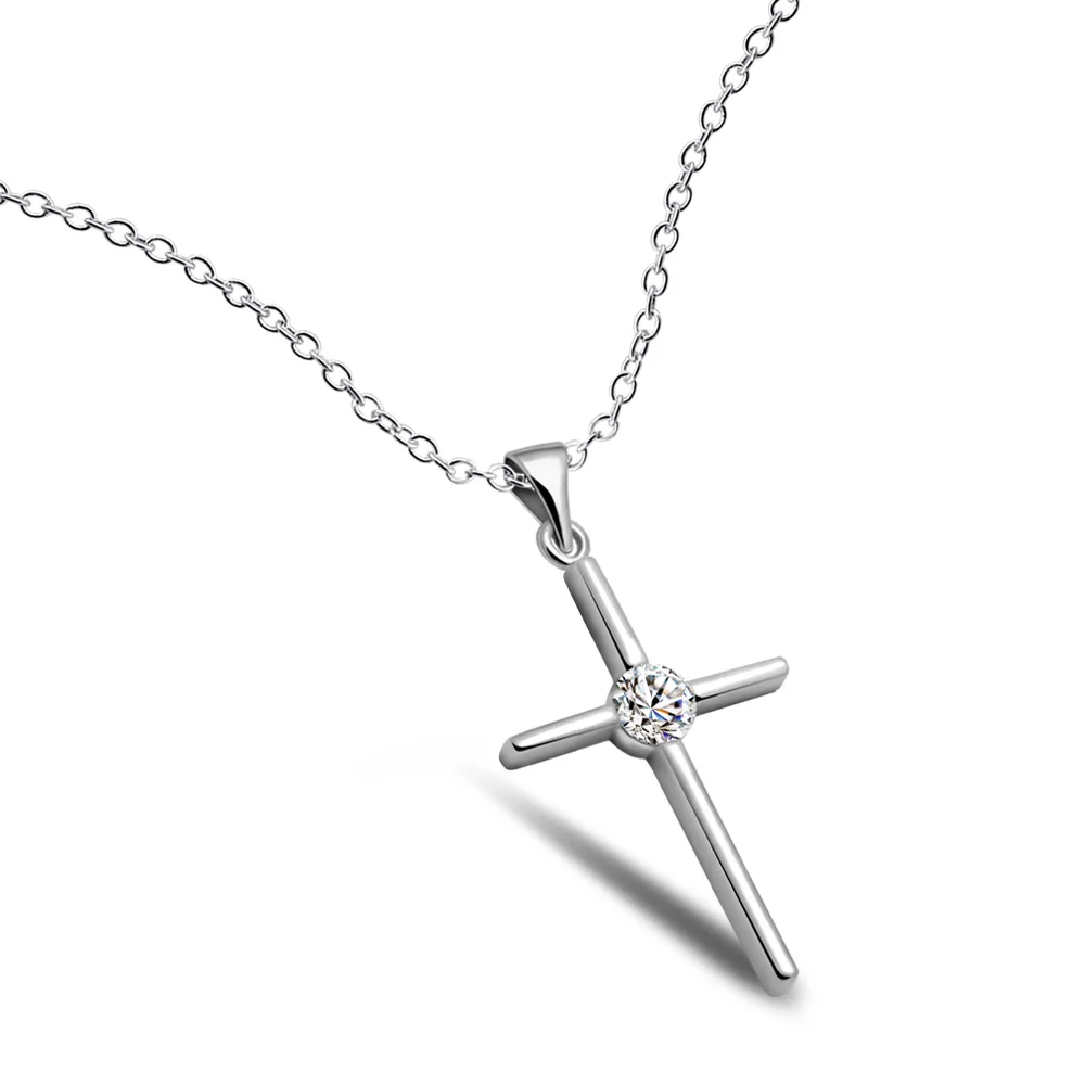 

Fashion Tiny Pendant Necklace Cross 100% 925 sterling silver Personalized Choker For Women Jewelry Accessories Christmas Gift