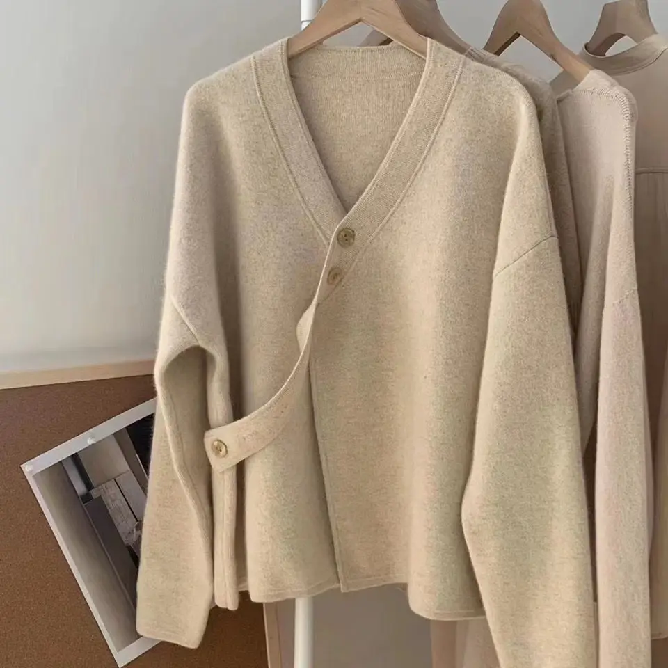 Blends Korean Temperament Fashion Autumn Spring V Neck Long Sleeve White Wool Coat Women Belt Fashion Jacket