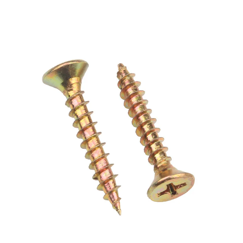 M3.5 M4 Galvanized Phillips Cross Flat Head Self Tapping Screw Countersunk Head Wood Screws Color Zinc Plated