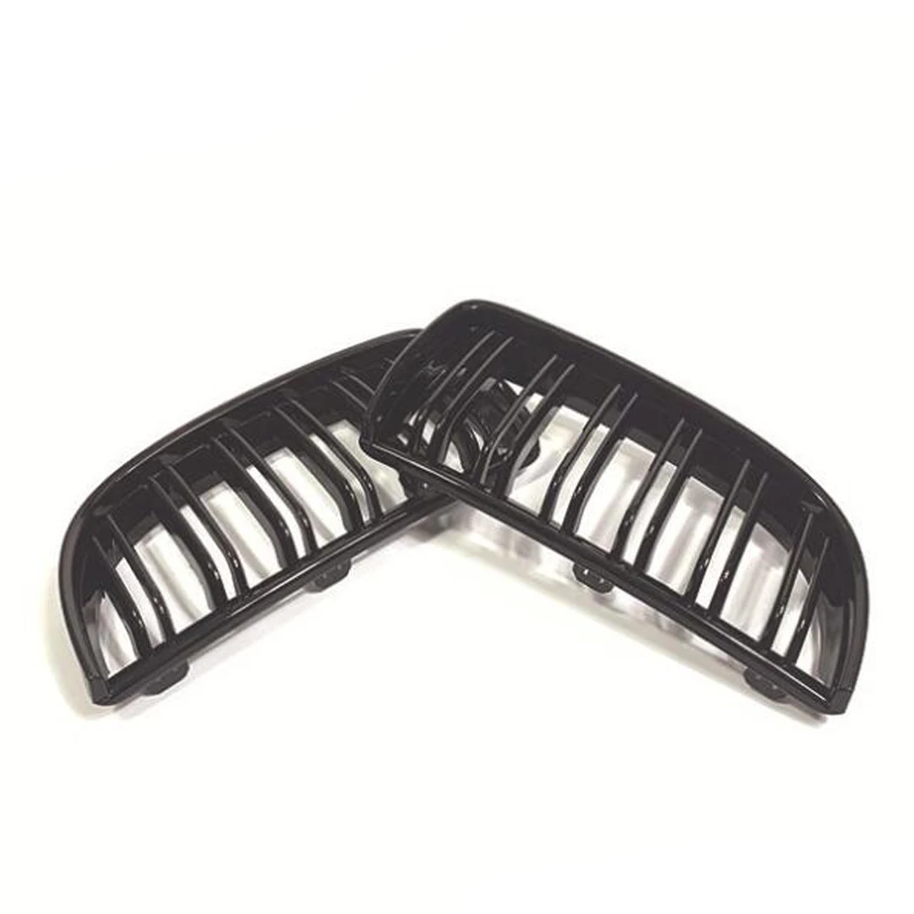 1 Pair Glossy Black Car Front Kidney Grille Grill Hood Eyelids For BMW E90 4-Doors 320i 323i 328i 335i Sedan/Wagon 2005-2008