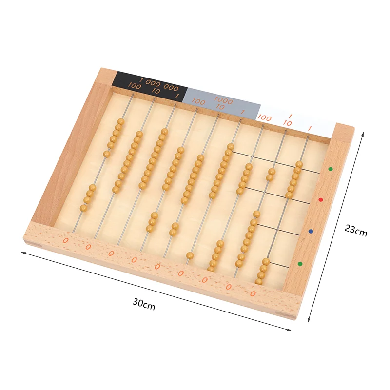 Cadre de perles plates en bois Montessori Abacus, outils d'apprentissage des mathématiques, jouets d'éducation de la petite enfance, matériaux mathématiques, jeu d'enfance