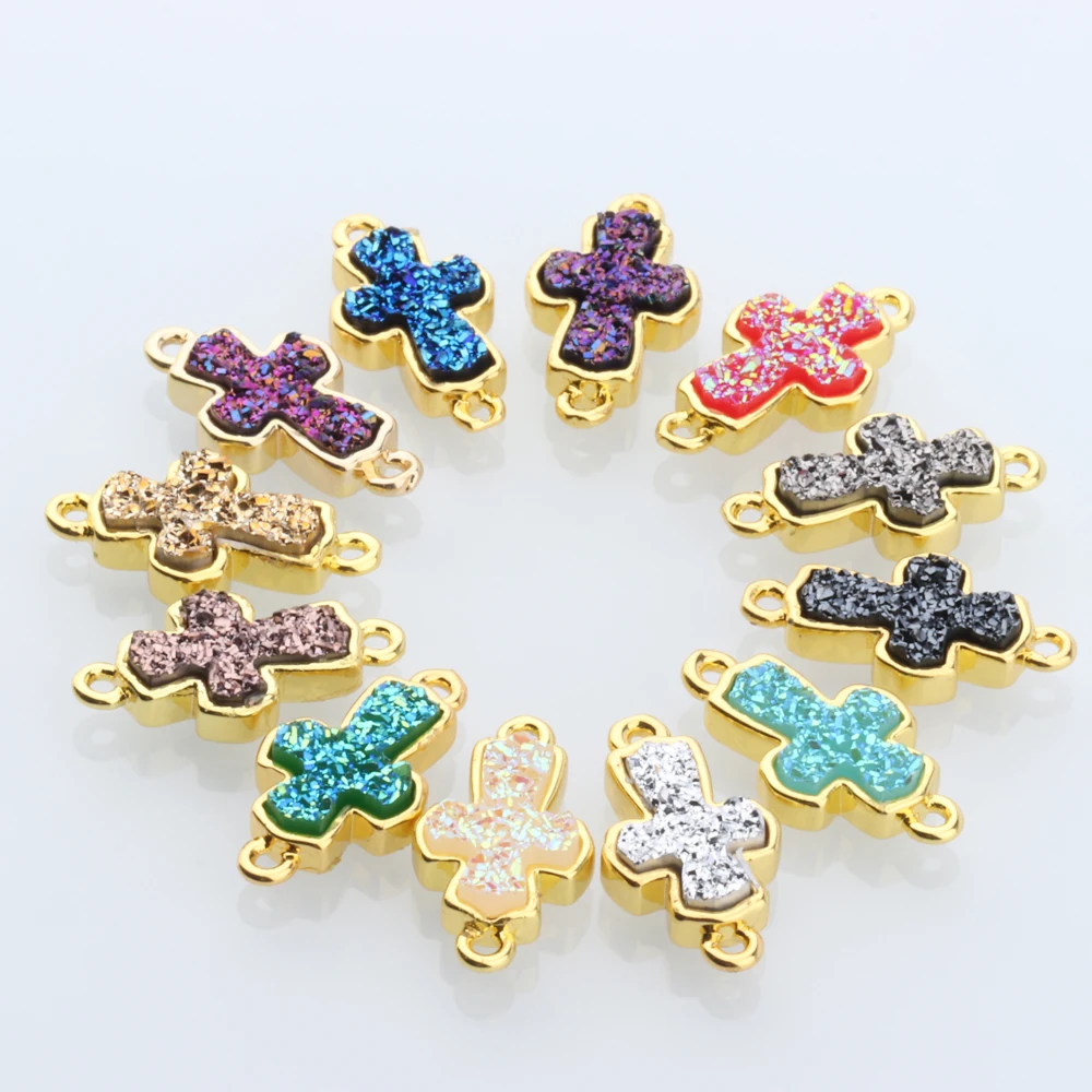 10pcs Cross Bud Connector Accessories For Jewelry Making DIY Charms Necklace Bracelets Accessories Jewelry Findings 18*10*4mm