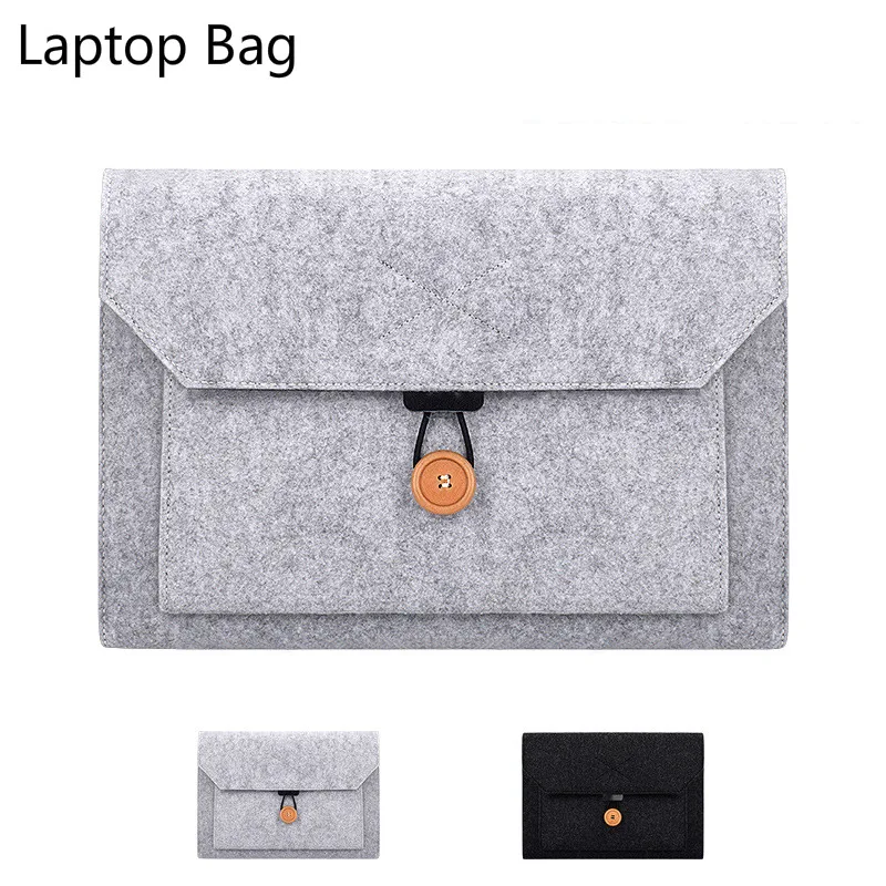 Laptop Sleeve Bag with Pocket for MacBook Air Pro Ratina 11.6 11/12/13/14/15 inch Notebook Case Cover Tablet Bags for Dell HP