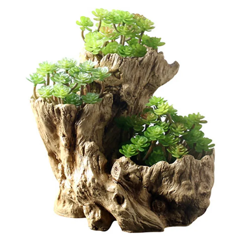 Retro Tree Root Shape Planter Set Large Size Succulent Flower Pot Vase Garden Arts Craft Ornaments Pot