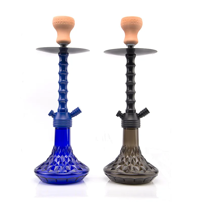 Heght:51cm Acrylic Shisha Hookah Set Single Hose Ceramics Bowl with Tray Chicha Nargile Water Pipe Accessories