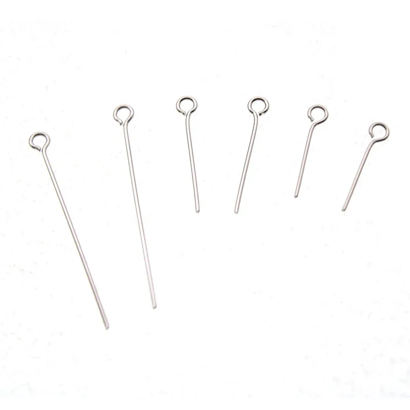 100pcs 15 25 30 40 70 mm Stainless steel Eye Pin, Ball Head Pins,Flat Head Pin for Ear Jewelry Making DIY Supplies Accessories