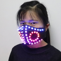 Full Color LED Luminous Rivets Steampunk Mask Gothic Glowing Mask Christmas Gift Stage Performance LED Costume Accessories