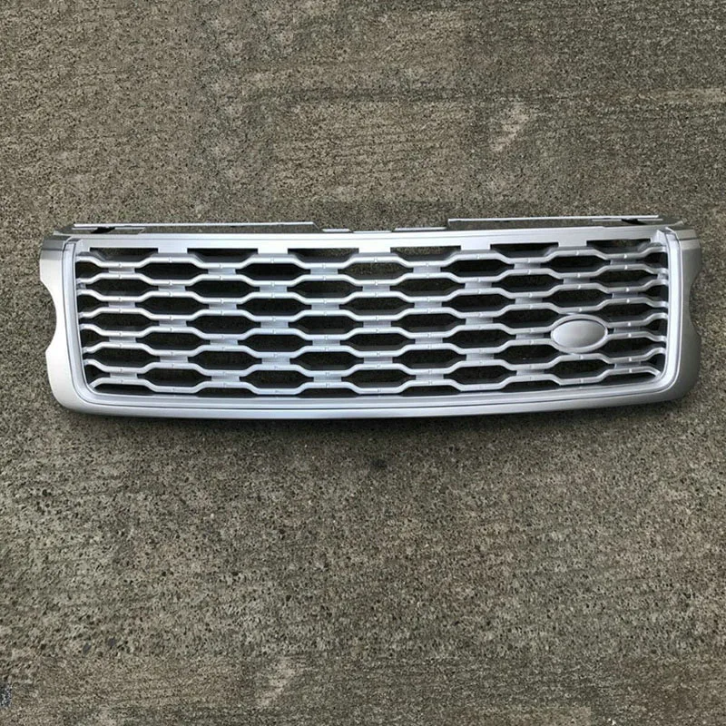 Front Center Mesh Grille Grill Cover For Land Rover Range Rover L405 2018 2019 2020 Silver