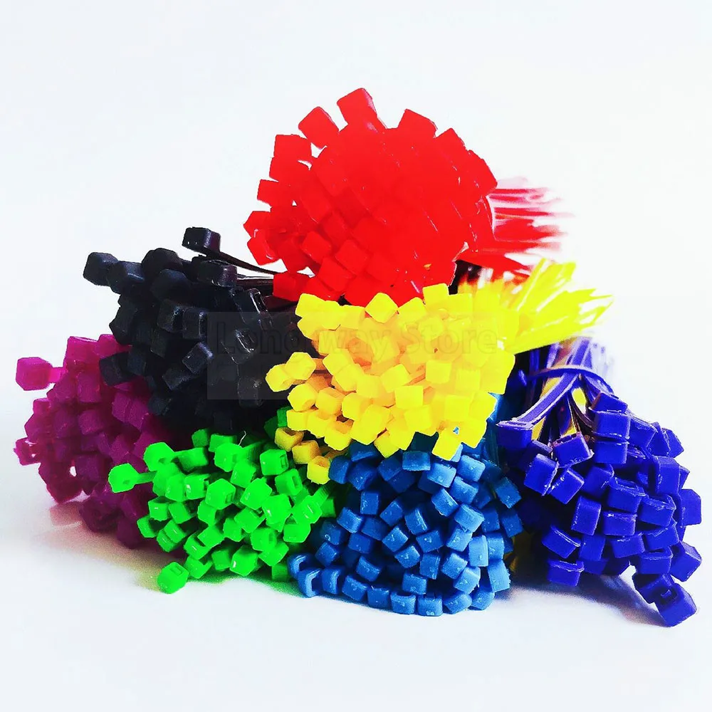 Blue 100pcs Cable Ties Self-Locking Nylon Wire Cable Zip Ties 2.5x100 3.5x100 Organiser Fasten Cable