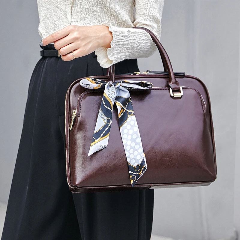 2024 Fashion Office Women Leather Laptop Bag For Macbook Air Dell HP 13\