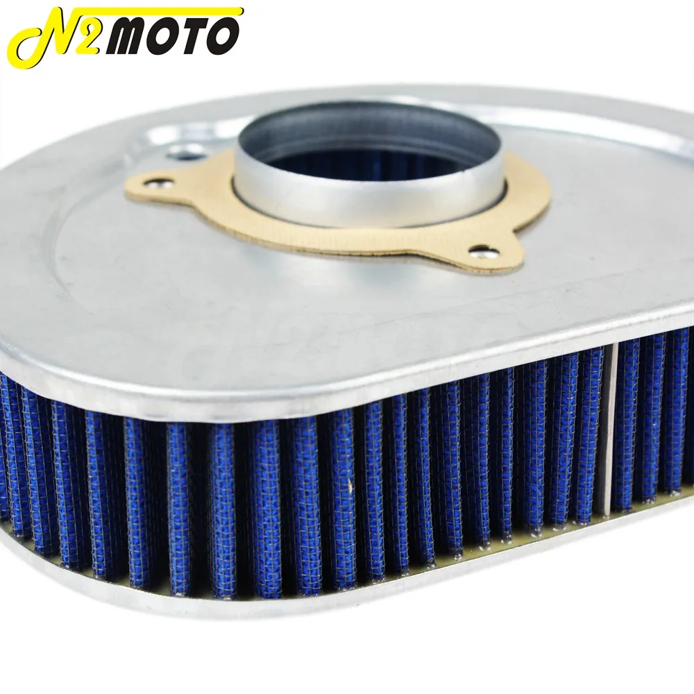 Blue Motorcycle High Flow Engineering Air Filter Air Cleaner for Harley Road King Electra Street Glide EFI FLHRI FLHT FLHX 08-12