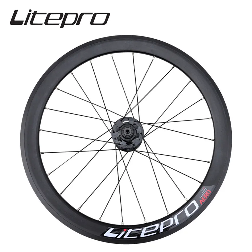 Litepro 11 Speed Wheelset S42 AERO Folding Bike 20 Inch 406/451 V Disc Brake 4 Sealed Bearing BMX Bicycle Rims Alloy Wheels