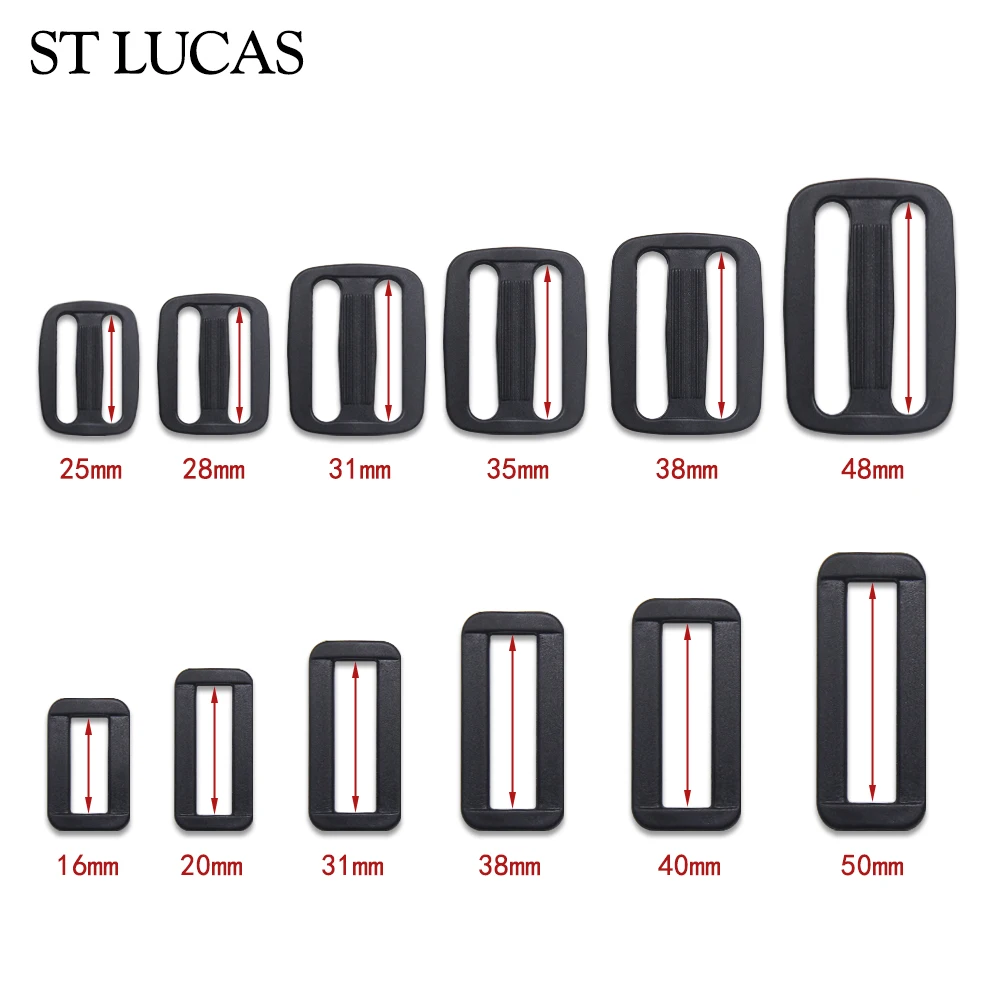 Plastic Black Buckle Loop For Shoolbag Backpack Strap Luggage Adjustable Buckles Belt Suitcase Accessories Handmade DIY