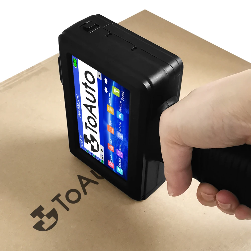 แบบพกพา Handheld Thermal Inkjet เครื่องพิมพ์ตลับหมึกสีดำสำหรับ12.7มม.QR รหัสแบทช์ตัวแปรวันที่หมายเลขโลโก้