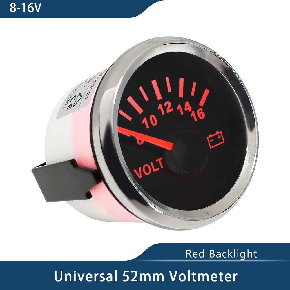 Universal Waterproof 8-16V 16-32V 9-32V Voltmeter Volt Gauge Meter 52mm(2