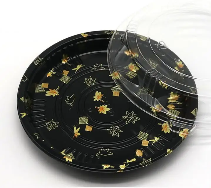 

Disposable Round Sushi Takeout Packing Box Large Disc Food Trays