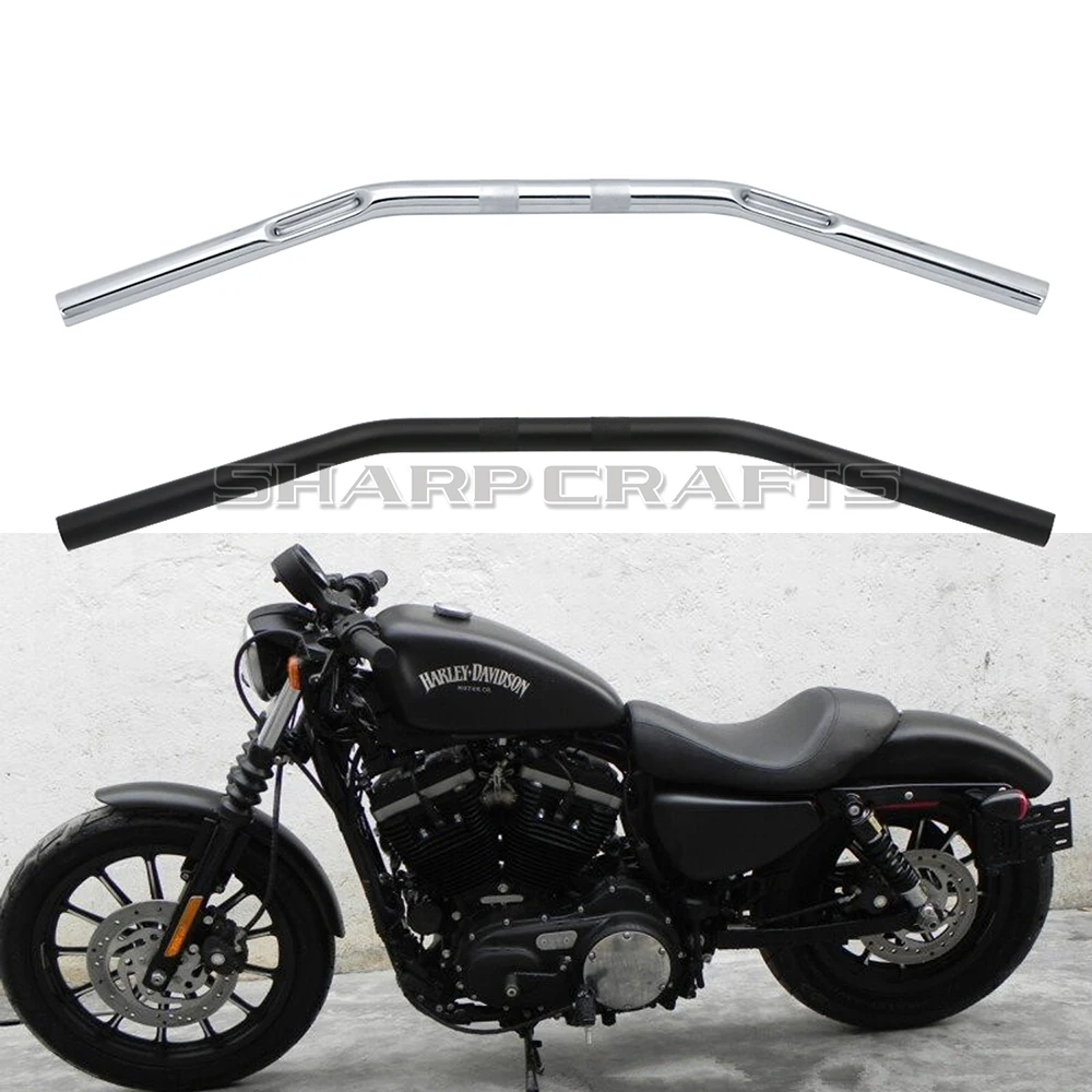 Motorcycle Drag Straight Bar Handlebar Handle Dimpled For Harley Sportster XL883 XL1200 X48 Dany Softail Fat Bob Boy FLST FXST