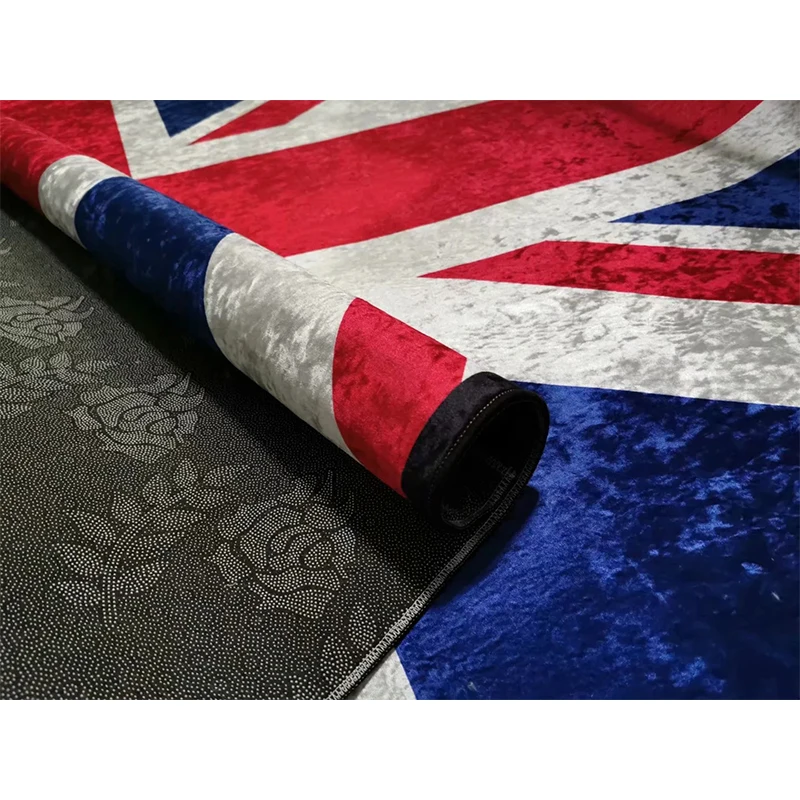 Bubble Kiss Carpet for Living Room European Style UK&USA Flag Design Carpet Home Bedside Area Rugs for Bedroom Non-slip Mat