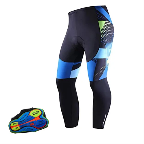 Ropa interior ajustada con protección UV para hombre, Gel de esponja acolchado 20D, pantalones largos con pendiente para descenso a prueba de golpes para ciclismo