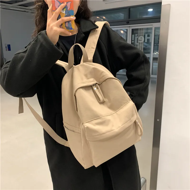 2023 School Backpack Women Canvas Student Double Shoulder Bag Schoolbag For Teenager Girls Boy satchel Bolsa Para La Escuela