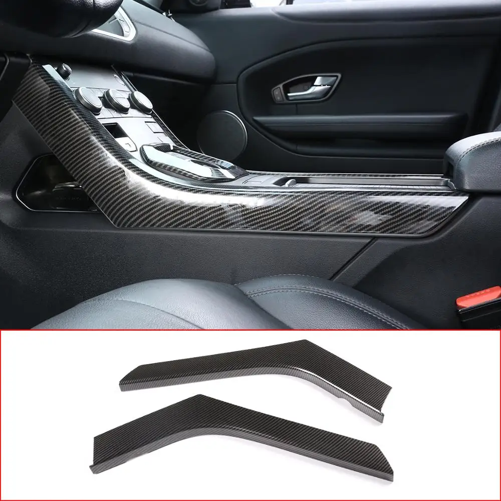 

For Land Rover Range Rover EvoqueABS Carbon Fiber Texture/Black wood grain Center Console Decoration Strips Trim Car Accessories