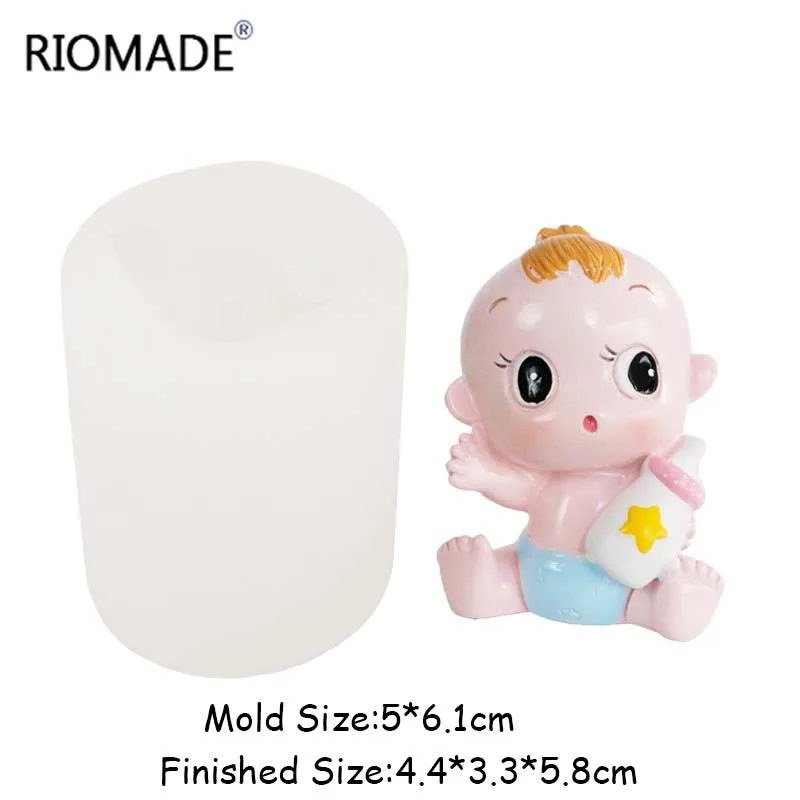 Milk Bottle Baby Girl Boy Silicone Mold For DIY Chocolate Fondant Cake Decorating Tools Plaster Candle Crafts Cartoon Mould