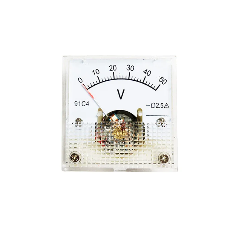 91C4 DC Voltmeter Analog Panel Voltage Meter 5V 10V 15V 20V 25V 30V 50V