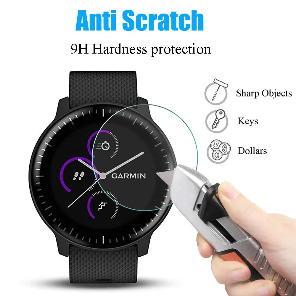 4pcs For Garmin Vivoactive 3 Music Watch HD 9H 2.5D Tempered Protective Glass Explosion-proof Anti Scratch Film for Vivoactive 3