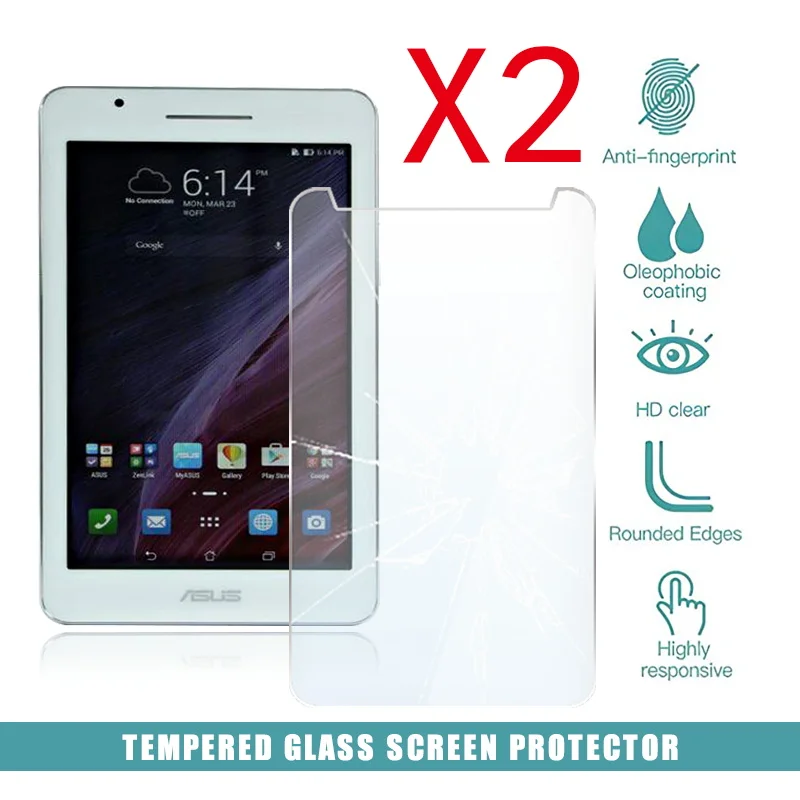 2Pcs Tablet Tempered Glass Screen Protector Cover for Asus FonePad 7 FE170CG FE171CG Full Coverage Explosion-Proof Screen