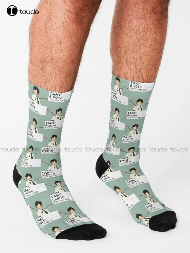 Taki Tachibana - Your name | Kimi no na wa. Socks mens work socks Personalized Custom Unisex Adult Teen youth Socks Fashion new