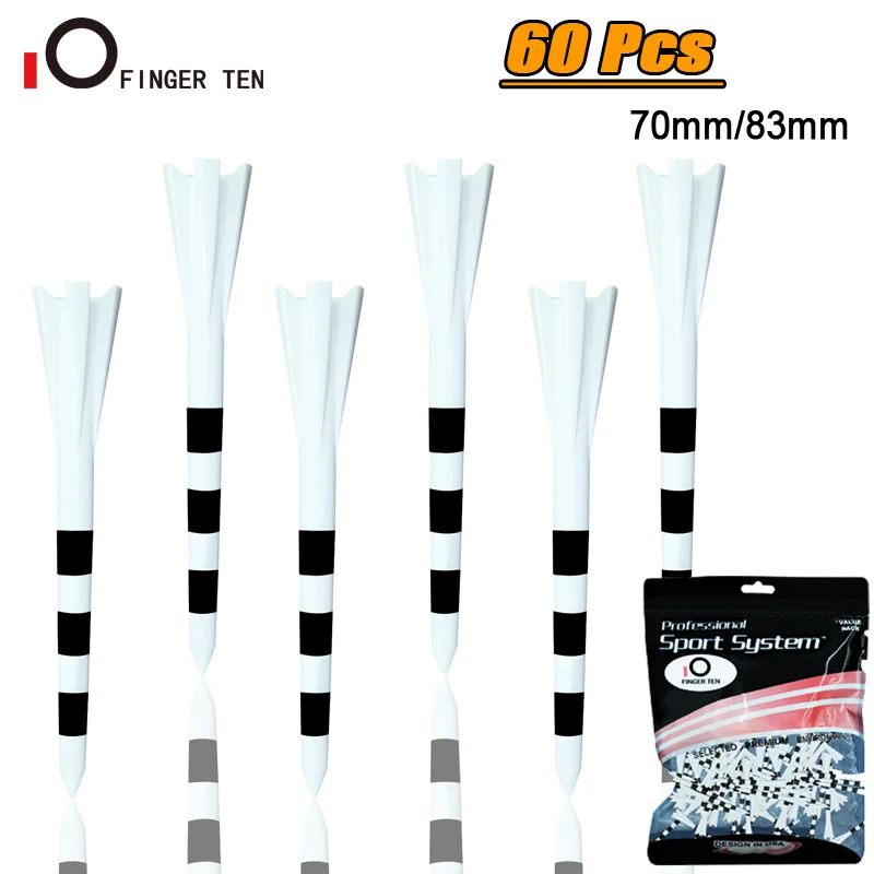 60 Pcs Durable Spin 5 Prongs Plastic Golf Tees 70mm 83mm Unbreakable Reduces Friction Drop Shipping