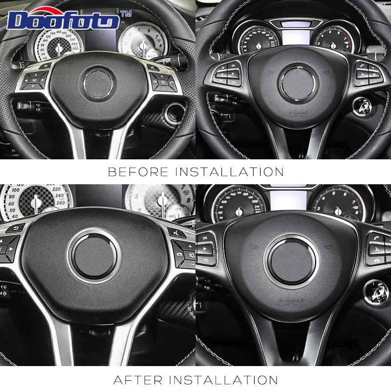 Doofoto Car Steering Wheel Cover Ring For Mercedes-Benz W205 W212 W204 W124 W203 GLA W211 AMG Car Accessories Interior Styling