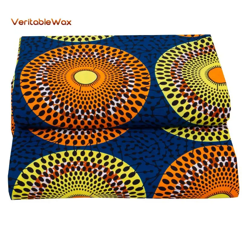 Fashion Ankara African Printed Wax Fabric 100% Cotton High Real Wax Pagne For long Dress Sewing Crafts Loincloth Tissu 24FS1403