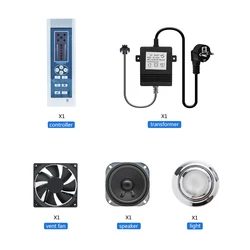 Kit de controlador de ducha de Radio FM CE, Panel de ducha Digital con ventilador de ventilación/luz/altavoz/transformador, accesorios de Ducha