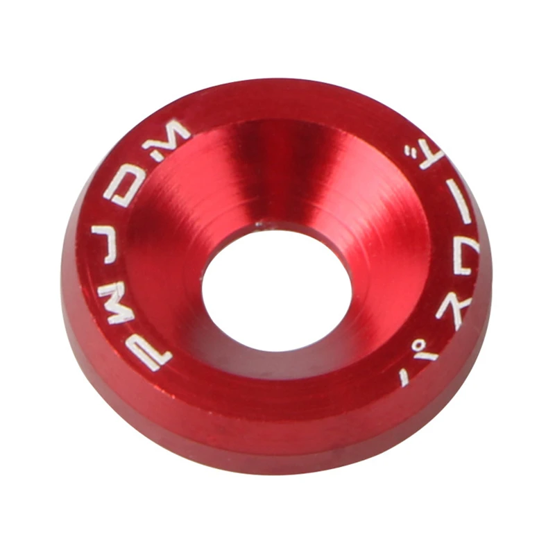 10pcs Red Aluminum JDM Fender Washers and M6 Bolt Car Modified Hex Fasteners Fender Washer Bumper Engine Concave Screws