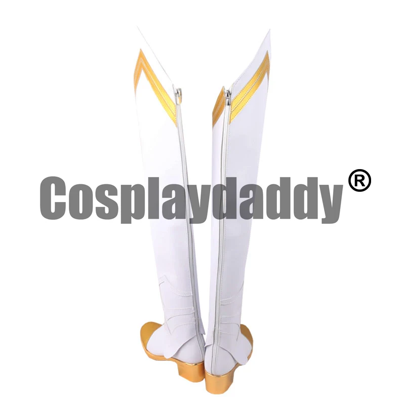 Genshin Impact Mondstadt Knights of Favonius Protagonist Outlander Traveler Lumine Ying Cosplay White Shoes Tall Boots S008