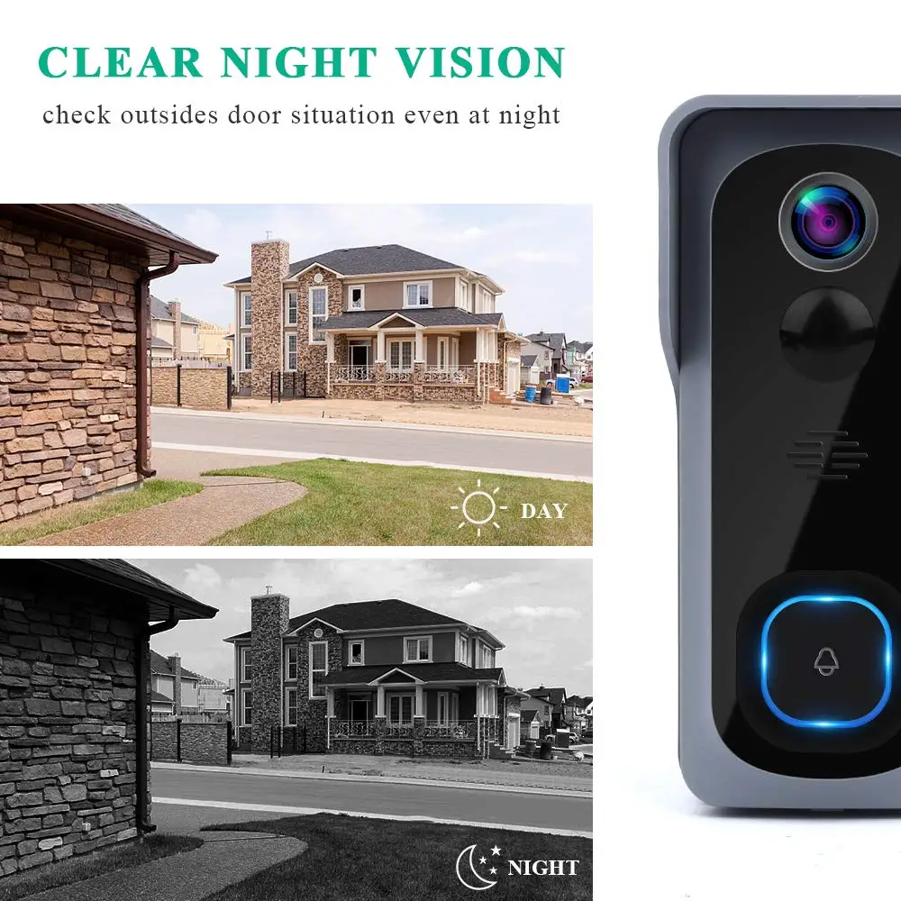 Video Doorbell Smart Home 1080P Waterproof IR Night Vision Apartment Video Intercom Doorbell Camera Wifi Doorbell With Camera