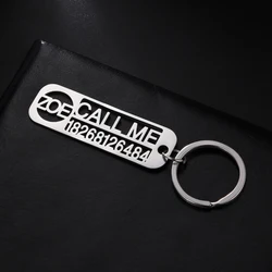 Sipuris nome personalizzato numero di telefono portachiavi per uomo personalizzato in acciaio inox Logo auto portachiavi gioielli regalo fidanzato nuovo