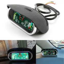 Universal 2 in 1 12v/24v LCD Digital Car Truck Water Temperature Gauge Meter Voltmeter Voltage Gauge with temp sensor