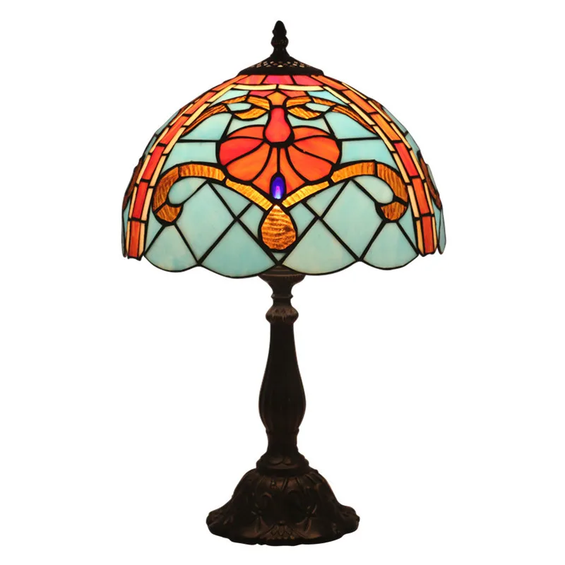 Tiffany Exotic Hotel Villa Living Room Dining Room Bedroom Bedside Creative Mediterranean Table Lamp E27