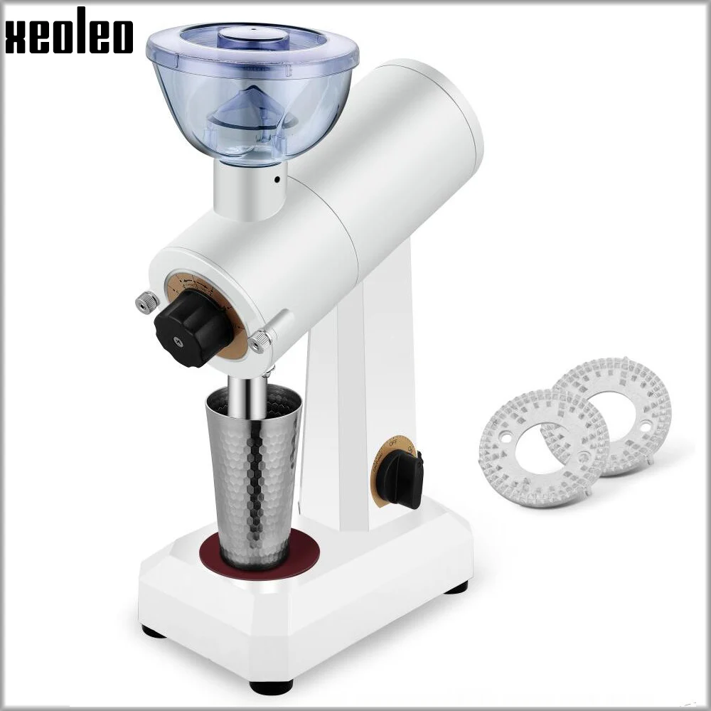 XEOLEO-molinillo de café eléctrico, máquina de molienda de café de 150W, dientes fantasma, molinero eléctrico de café de 200g, molinillo de café negro/blanco