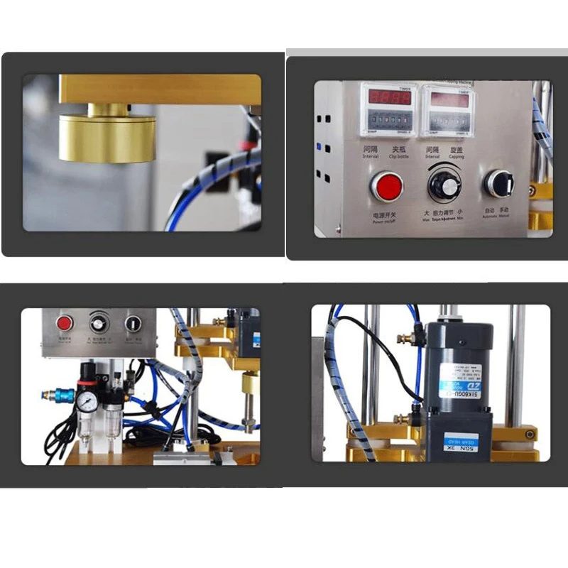 Máquina taponadora neumática eléctrica de 220V, selladora de botellas de vidrio enlatado de hojalata, máquina taponadora de latas de vidrio de escritorio