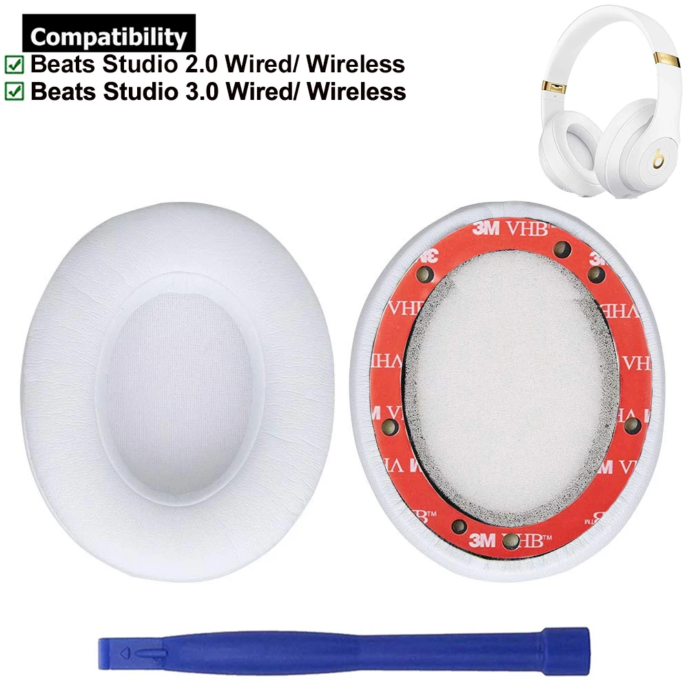 Almohadillas de repuesto para auriculares, almohadillas acojinadas para Beats Studio 2, 3, 2,0, 3,0, B0501, por cable, B0500, 1 par