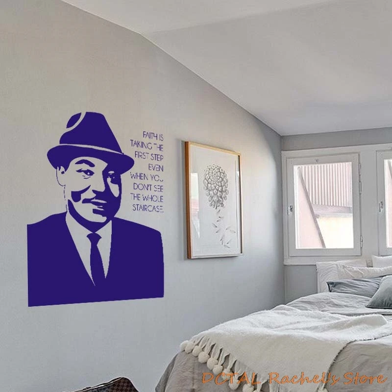 Martin Luther King Silhouette Wall Decal Vinyl Decor Home Decoration Room Stickers Painting Celebrity