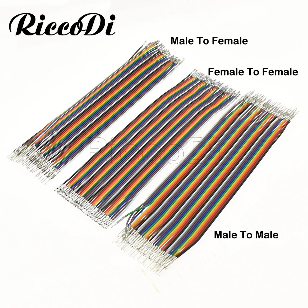 5Pcs/Lot Dupont Line 40P Flexible Flat Cable Rainbow Cable 2.54 MM Pitch Wiring Harness 10-40CM For Terminal