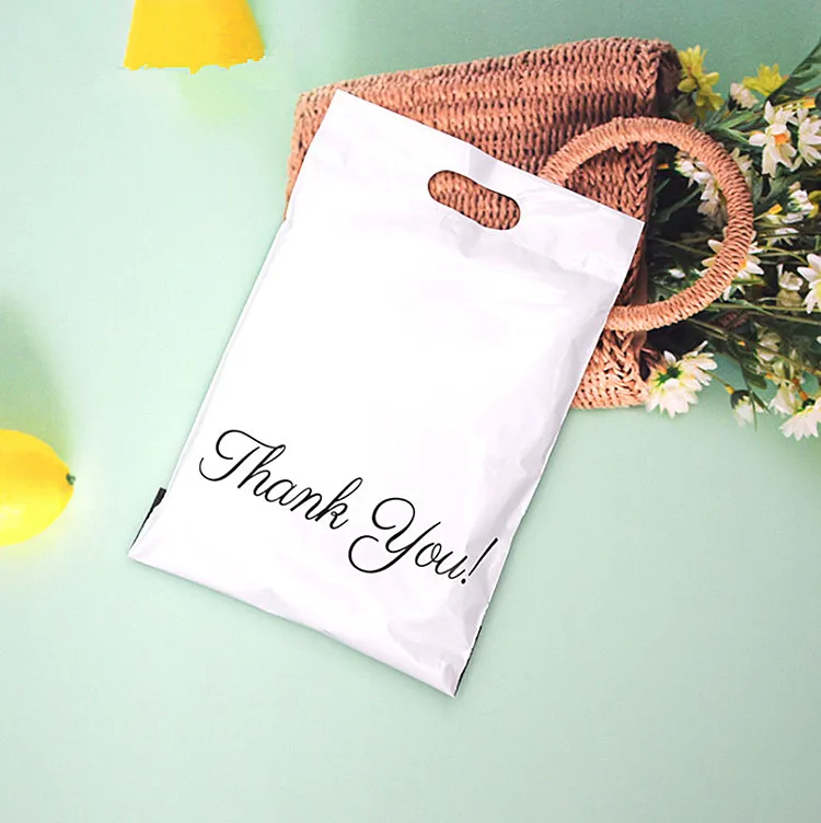 10/50PCS Thank You Pink Poly Mailer Adhesive Envelopes Bag DIY Xmas Underwear Dress Leggings Gift Toys Shipping Portable Pouches